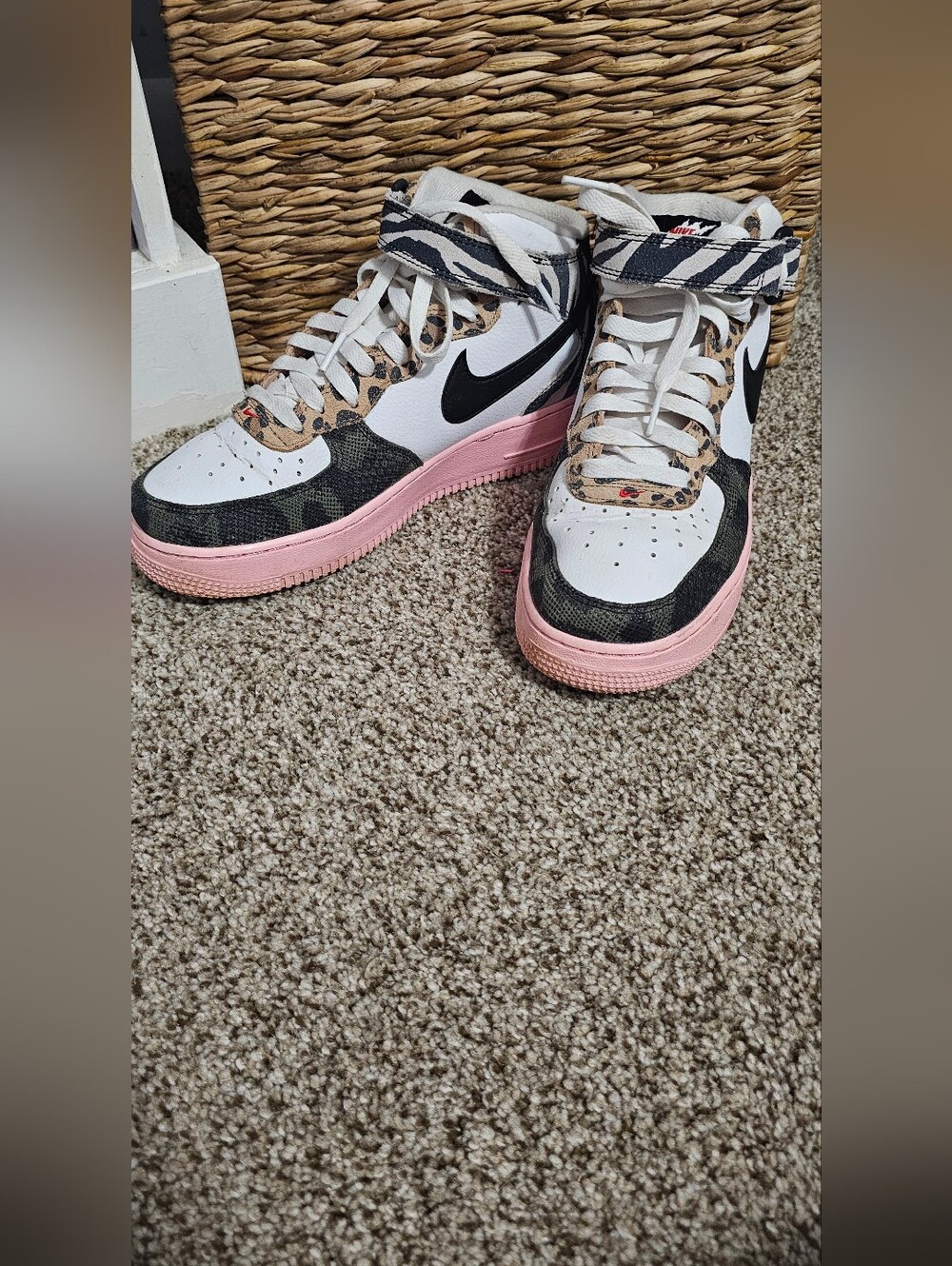 Nike Women's Air Force 1 Mid 'Tunnel Walk' sneakers Size 7.5 - Picture 5 of 7
